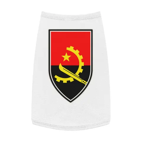 Angola Red Black & Emblem Pet Tank Top — front view