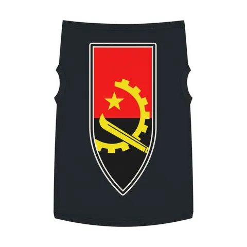 Angola Red Black & Emblem Pet Tank Top — front view