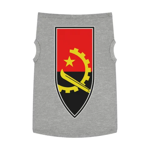 Angola Red Black & Emblem Pet Tank Top — front view