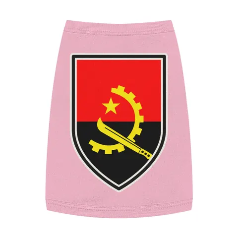 Angola Red Black & Emblem Pet Tank Top — front view
