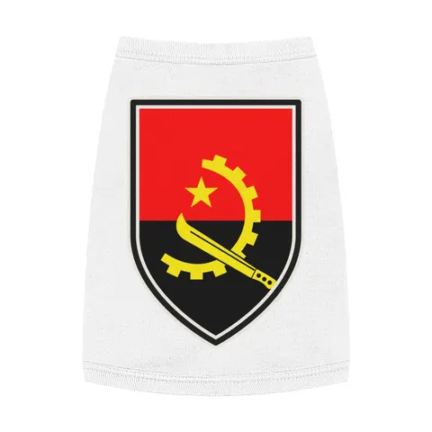 Angola Red Black & Emblem Pet Tank Top — front view
