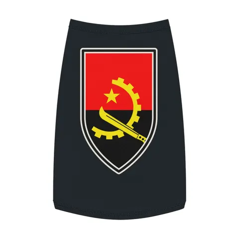 Angola Red Black & Emblem Pet Tank Top — front view