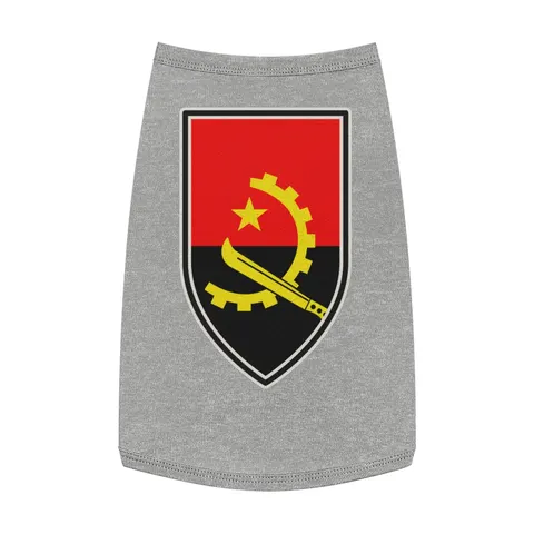 Angola Red Black & Emblem Pet Tank Top — front view