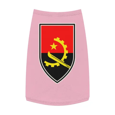 Angola Red Black & Emblem Pet Tank Top — front view