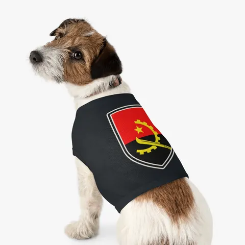 Angola Red Black & Emblem Pet Tank Top — other view