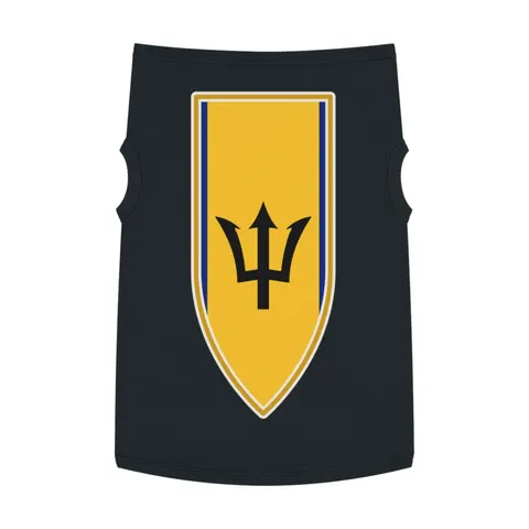Barbados Blue Gold Trident Pet Tank Top — front view