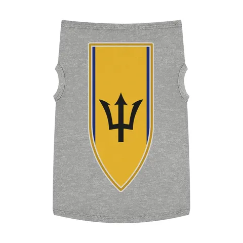 Barbados Blue Gold Trident Pet Tank Top — front view
