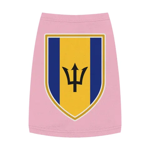 Barbados Blue Gold Trident Pet Tank Top — front view