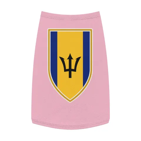 Barbados Blue Gold Trident Pet Tank Top — front view