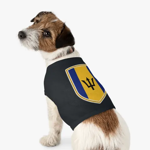 Barbados Blue Gold Trident Pet Tank Top — other view