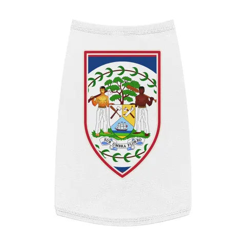 Belize Blue Red Emblem Pet Tank Top — front view