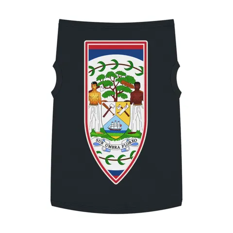 Belize Blue Red Emblem Pet Tank Top — front view