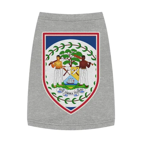 Belize Blue Red Emblem Pet Tank Top — front view