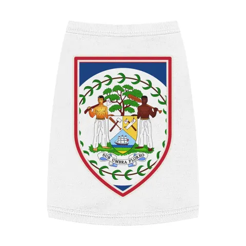 Belize Blue Red Emblem Pet Tank Top — front view