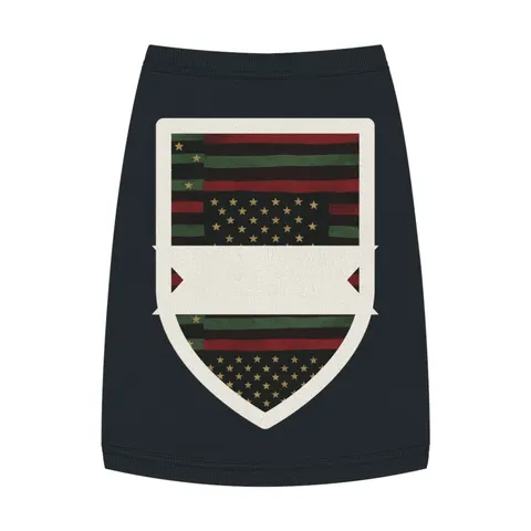 Black American Pan-African Stars & Stripes Pet Tank Top — front view
