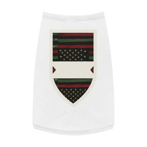 Black American Pan-African Stars & Stripes Pet Tank Top — front view
