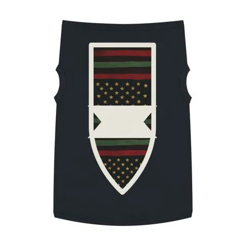 Black American Pan-African Stars & Stripes Pet Tank Top — front view