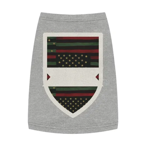 Black American Pan-African Stars & Stripes Pet Tank Top — front view