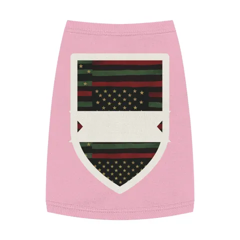 Black American Pan-African Stars & Stripes Pet Tank Top — front view
