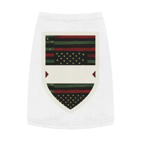 Black American Pan-African Stars & Stripes Pet Tank Top — front view
