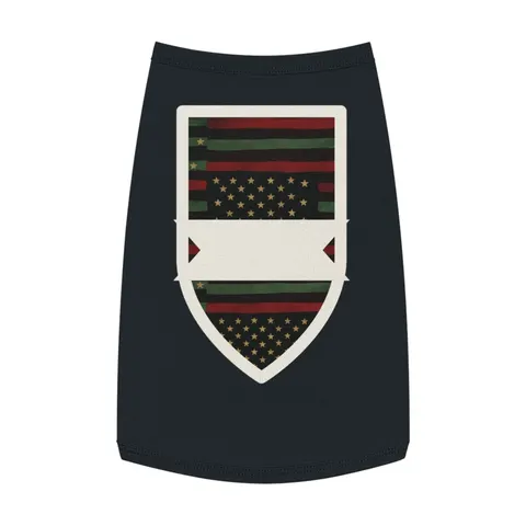 Black American Pan-African Stars & Stripes Pet Tank Top — front view
