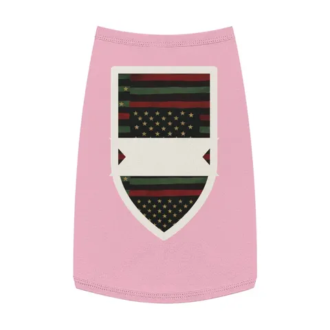 Black American Pan-African Stars & Stripes Pet Tank Top — front view