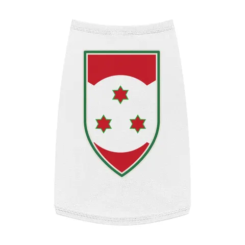 Burundi White Saltire Pet Tank Top — front view