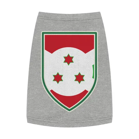 Burundi White Saltire Pet Tank Top — front view