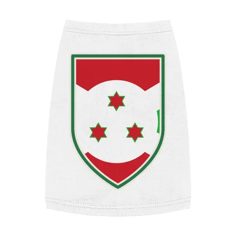 Burundi White Saltire Pet Tank Top — front view