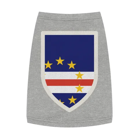Cabo Verde Blue Stripe & Stars Pet Tank Top — front view