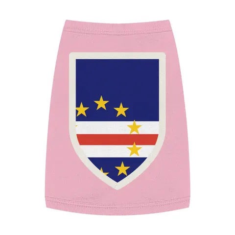 Cabo Verde Blue Stripe & Stars Pet Tank Top — front view