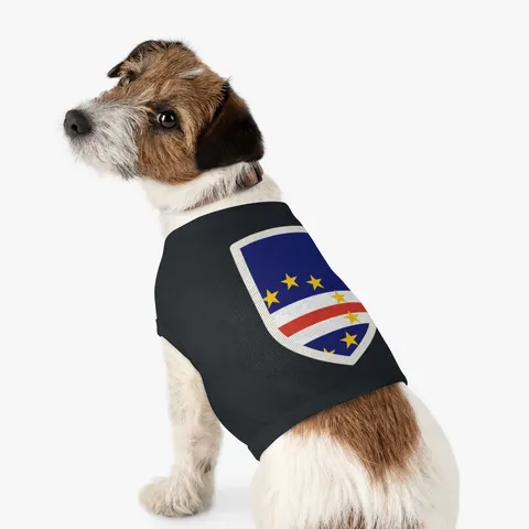 Cabo Verde Blue Stripe & Stars Pet Tank Top — other view