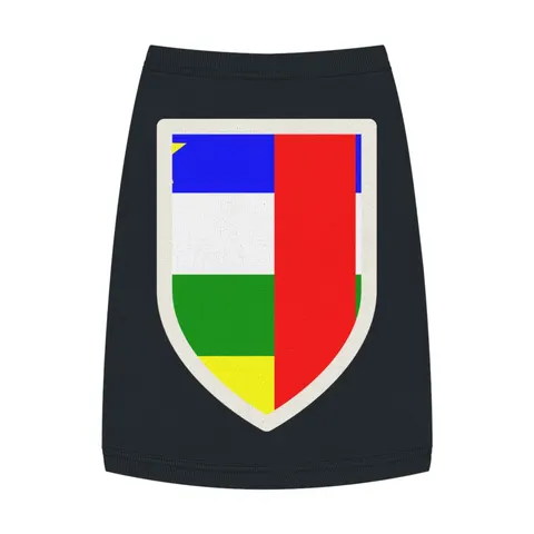 Central African Republic Stripes & Red Cross Pet Tank Top — front view