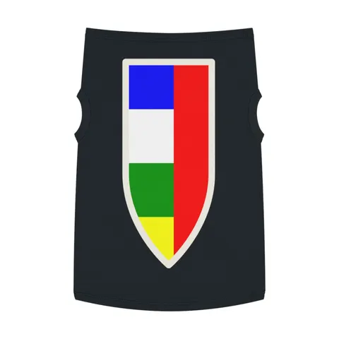 Central African Republic Stripes & Red Cross Pet Tank Top — front view