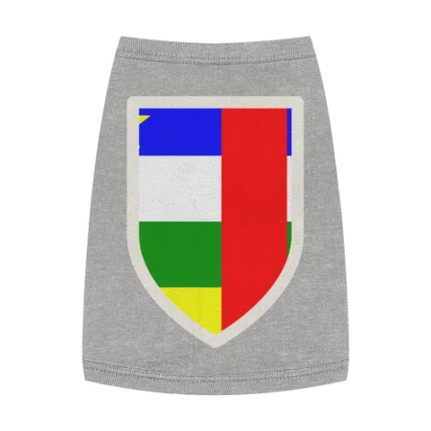 Central African Republic Stripes & Red Cross Pet Tank Top — front view
