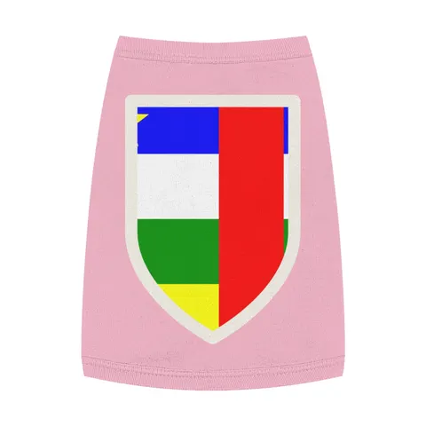 Central African Republic Stripes & Red Cross Pet Tank Top — front view