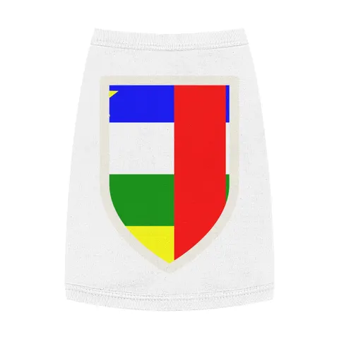 Central African Republic Stripes & Red Cross Pet Tank Top — front view