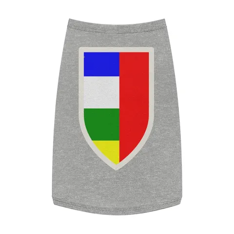 Central African Republic Stripes & Red Cross Pet Tank Top — front view