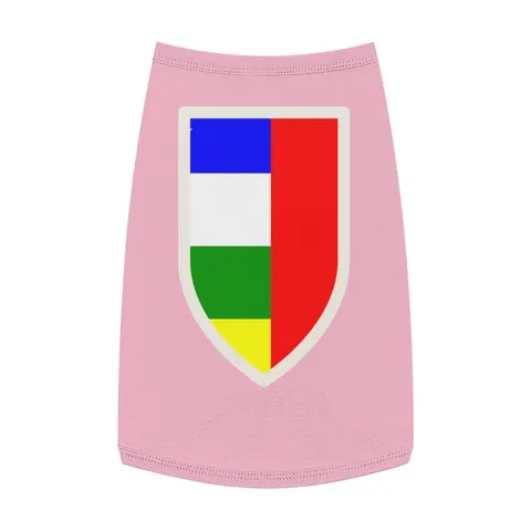 Central African Republic Stripes & Red Cross Pet Tank Top — front view