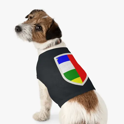 Central African Republic Stripes & Red Cross Pet Tank Top — other view