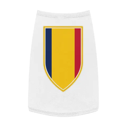 Chad Blue Yellow Red Pet Tank Top — front view