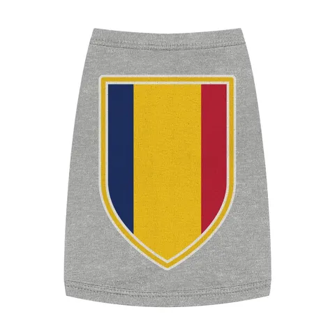 Chad Blue Yellow Red Pet Tank Top — front view