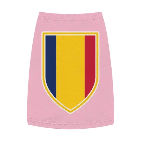 Chad Blue Yellow Red Pet Tank Top — front view