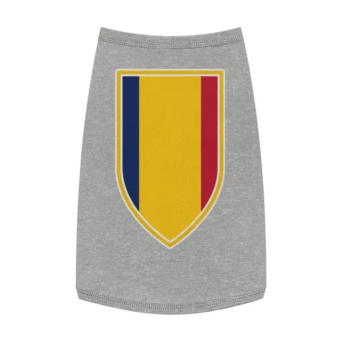 Chad Blue Yellow Red Pet Tank Top — front view