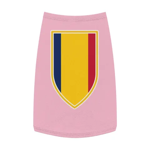 Chad Blue Yellow Red Pet Tank Top — front view