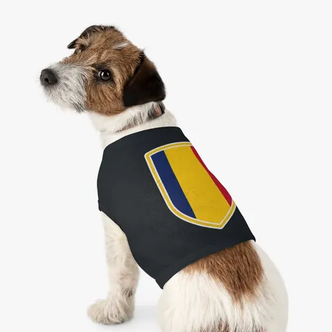 Chad Blue Yellow Red Pet Tank Top — other view