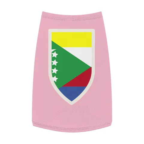 Comoros Green Triangle & Stripes Pet Tank Top — front view