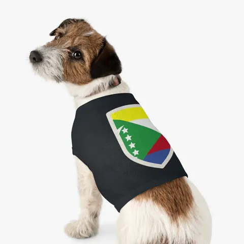 Comoros Green Triangle & Stripes Pet Tank Top — other view