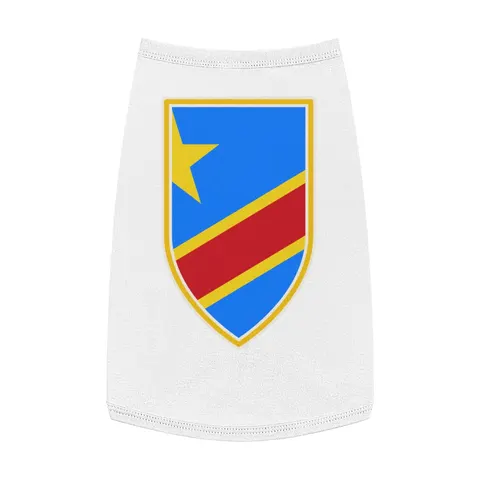 DR Congo Sky Blue & Red Diagonal Pet Tank Top — front view