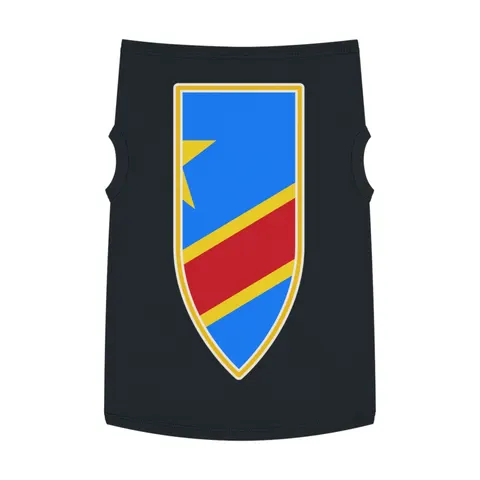 DR Congo Sky Blue & Red Diagonal Pet Tank Top — front view